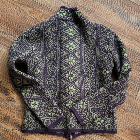 Girls Neve 100% Wool Full-Zip Sweater Jacket Mock Neck Size 7/8 - Picture 3 of 5